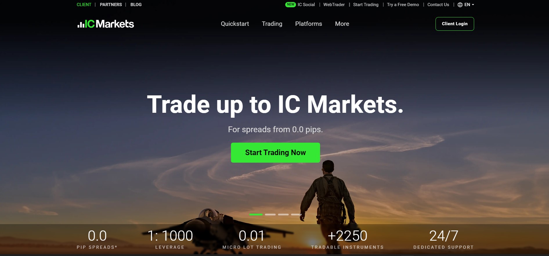 ic markets official website screenshot