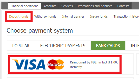 FBS Visa Mastercard