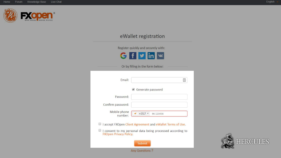 fxopen-online-wallet-register-account-opening