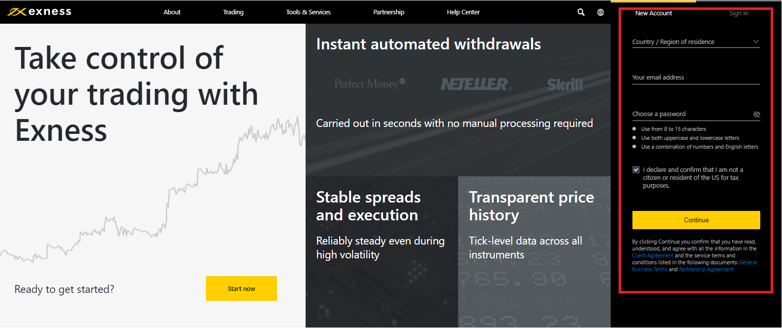 How to register for an account