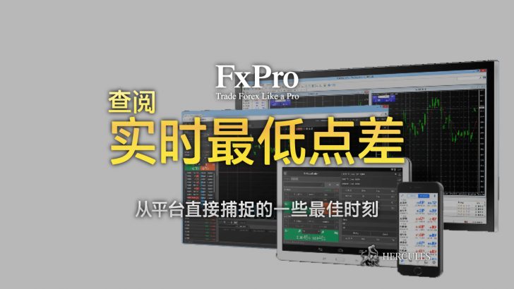 查阅 FXPro 交易账户的实际点差。我们直接从平台捕捉了一些最佳时刻。