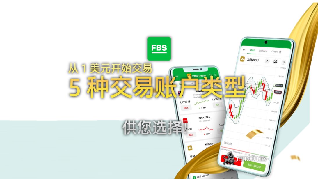 从 FBS 的 5 种交易账户类型中选择并从 1 美元开始！