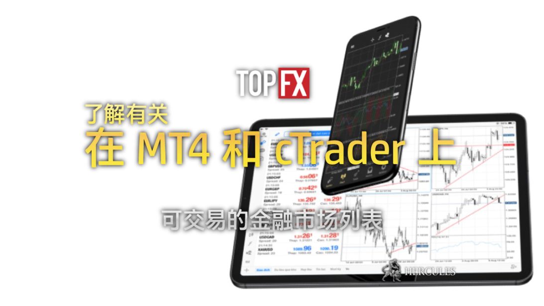 您可以在 TopFX MT4 和 cTrader 上交易的金融市场列表