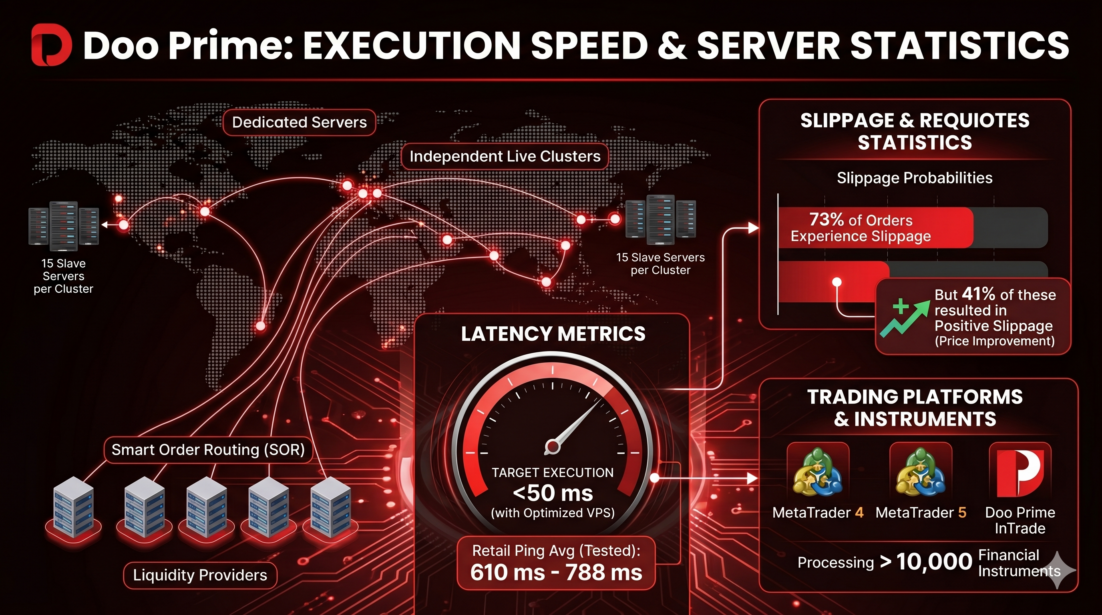 DooPrime 报告：执行速度、滑点、订单拒绝/重新报价等