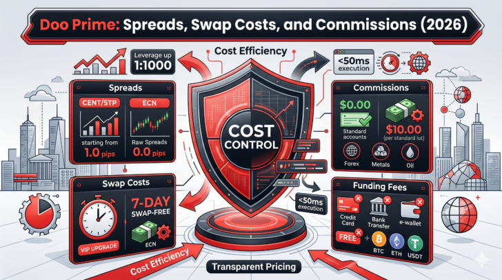 DooPrime 报告：点差 (Spread)、隔夜利息 (Swap) 成本、资金费及其他佣金