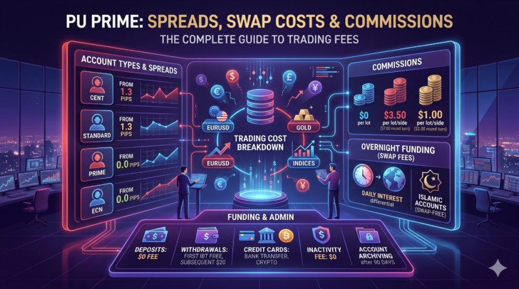 PU Prime 报告：点差 (spread)、隔夜利息 (swap) 成本、资金费及其他佣金