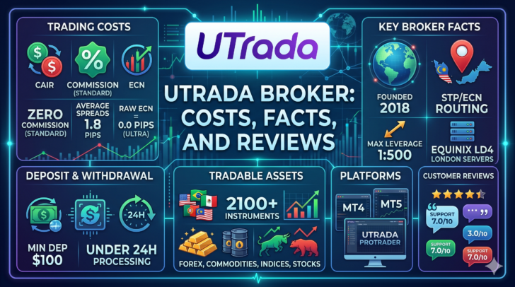 UTrada 报告:点差 (spread)、库存费 (swap cost)、资金费用及其他手续费 (commissions)
