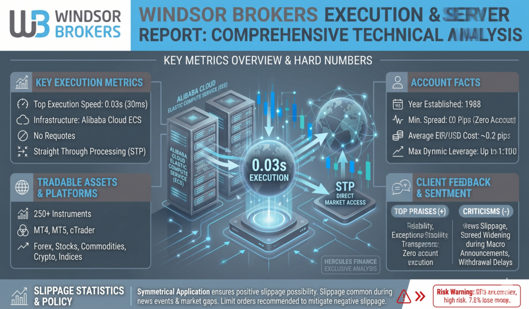 Windsor Brokers 报告：执行速度、滑点（Slippage）、订单拒绝/重新报价（Requotes）等